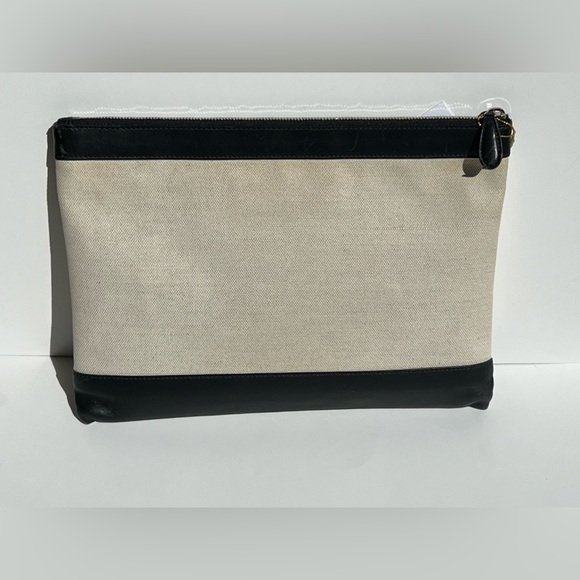 Balenciaga Canvas and Leather Zip Pouch Large in Black - Picture 3 of 9